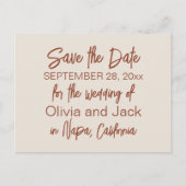 Modern Boho Minimalistisch Save the Date Postkarte (Vorderseite)