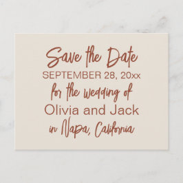 Modern Boho Minimalistisch Save the Date Postkarte
