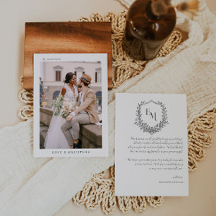 Modern Boho Monogram   Foto Wedding Vielen Dank Dankeskarte
