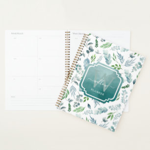 Modern Boho Monogram Greenery Eucalyptus Foliage Planer
