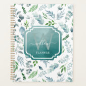 Modern Boho Monogram Greenery Eucalyptus Foliage Planer (Vorderseite)