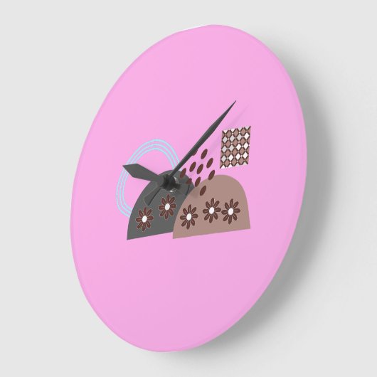 Modern Boho Monogramed Große Wanduhr (Winkel)