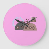 Modern Boho Monogramed Große Wanduhr (Vorderseite)