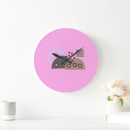 Modern Boho Monogramed Große Wanduhr (Zuhause)