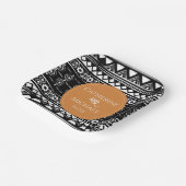 Modern Boho Muster Burnt Orange Wedding Pappteller (Gewinkelt)