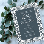 Modern Boho Muster Custom B'nai Bat Bar Mitzvah Einladung