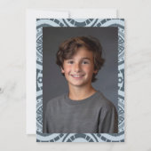 Modern Boho Muster Custom Foto Bat Bar Mitzvah Einladung (Rückseite)