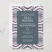 Modern Boho Muster Custom Foto Bat Bar Mitzvah Einladung (Vorderseite)