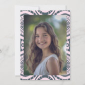 Modern Boho Muster Custom Foto Bat Bar Mitzvah Einladung (Rückseite)