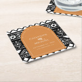 Modern Boho Muster Wedding Arch Burnt Orange Rechteckiger Pappuntersetzer (angewinkelt)