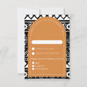 Modern Boho Muster Wedding Arch Burnt Orange RSVP Karte (Vorderseite)