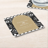 Modern Boho Muster Wedding Arch Gold Rechteckiger Pappuntersetzer (angewinkelt)