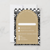 Modern Boho Muster Wedding Arch Gold RSVP Karte (Vorderseite)