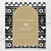 Modern Boho Muster Wedding Arch Gold Weinetikett (Einzelnes Label)