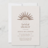 Modern Boho Nature Sun Motif Taupe Brautparty Einladung (Vorderseite)