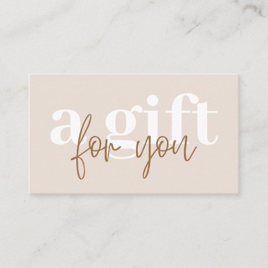 Modern Boho Neutral Coupon Discount Card (Vorderseite)