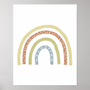 Modern Boho Neutral Rainbow Poster
