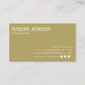 Modern Boho Neutral Sage Green | Elegant Trendy Visitenkarte (Rückseite)
