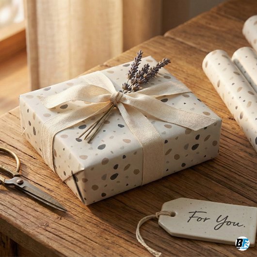 Modern Boho Neutral Terrazzo Speckled Earth Tones Geschenkpapier