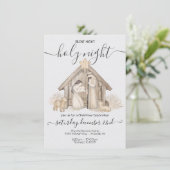 Modern Boho Neutrale Krippe Weihnachten Einladung (Stehend Vorderseite)