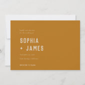 Modern Boho Ochre Burnt Orange Typografie Save The Date (Vorderseite)