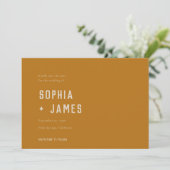Modern Boho Ochre Burnt Orange Typografie Save The Date (Stehend Vorderseite)