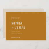 Modern Boho Ochre Burnt Orange Typografie Save The Date (Vorne/Hinten)