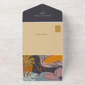 Modern Boho Orange Wedding All In One Einladung (Außenbereich)