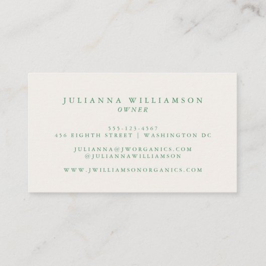 Modern Boho Orangen Zitrusfrüchte Rosa Grün Visitenkarte (Rückseite)