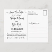 Modern Boho Orchids Floral Save the Date Ankündigungspostkarte (Rückseite)