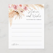 Modern Boho Pampas Grass Brautparty Advisor card (Vorderseite)