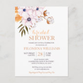 Modern Boho Pampas Grass Cotton Brautparty Einladungspostkarte (Vorderseite)