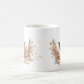 Modern Boho Pampas Grass Glam Fx Glitzer Monogram Kaffeetasse (Mittel)