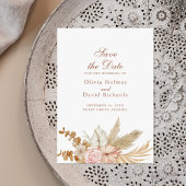 Modern Boho Pampas Grass Save the Date Card