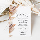Modern Boho Pampas Grass Wedding Einladung