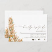 Modern Boho Pampas Grass Wedding RSVP (Vorne/Hinten)