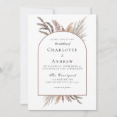 Modern Boho Pampasgras Hochzeitseinladung Einladung (Vorderseite)