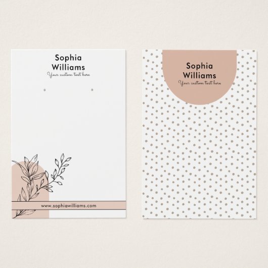 Modern Boho Pastel Earring Juwelier Display Card (Vorne & Hinten)