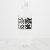 Modern Boho Pattern Coral Wedding Wasserflaschenetikett (Rückseite)