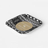 Modern Boho Pattern Gold Wedding Pappteller (Gewinkelt)