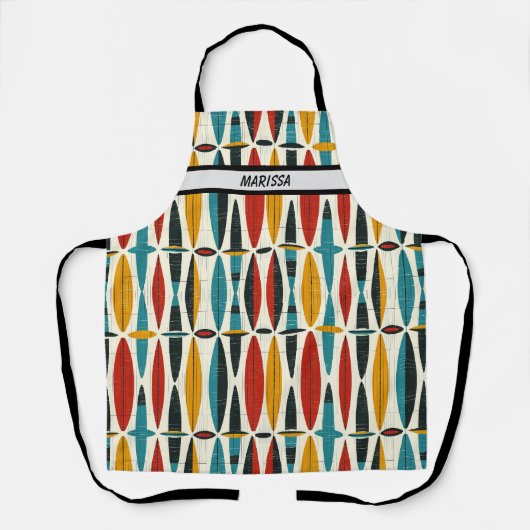 Modern Boho Pattern Individuelle Name Schürze (Vorderseite)
