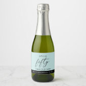 Modern Boho Personalisiert 50. Geburtstag Schaumweinetikett (Vorderseite)