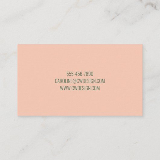 Modern Boho Pink Citrus Orange Fruchtskript Visitenkarte (Rückseite)