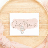 Modern Boho Pink Elegant Floral Just Married