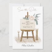 Modern Boho Pink Elegant Floral Save The Date (Vorderseite)