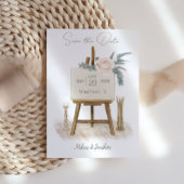 Modern Boho Pink Elegant Floral Save The Date