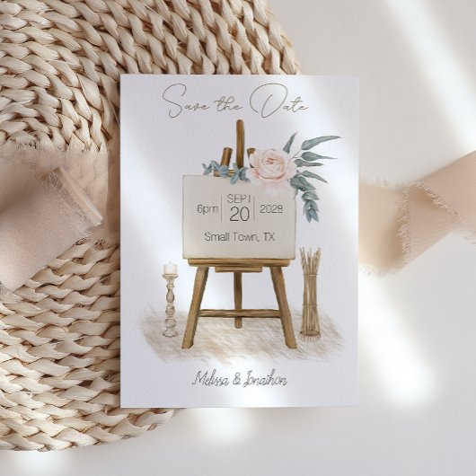 Modern Boho Pink Elegant Floral Save The Date