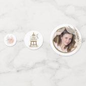 Modern Boho Pink Elegant Floral Wedding Confetti Konfetti (Vorderseiten)