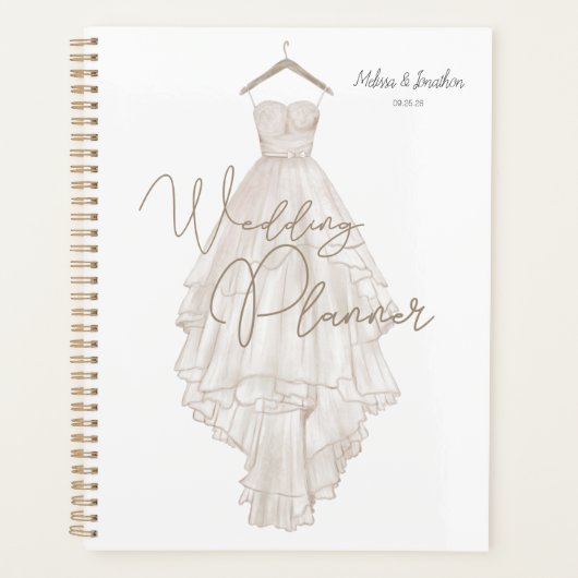 Modern Boho Pink Elegante Blumenzettel Planer (Vorderseite)