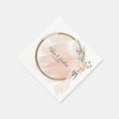 Modern Boho Pink Elegante Blumenzwiebeln Napkins Serviette (Ecke)